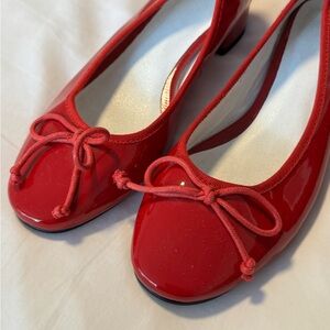 Chic Red Bow Loafers